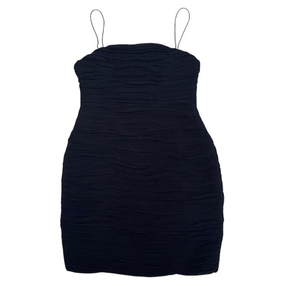 Fame and Partners x Free People The Damita Ruched Mini Little Black Dress LBD 6 - Picture 3 of 7